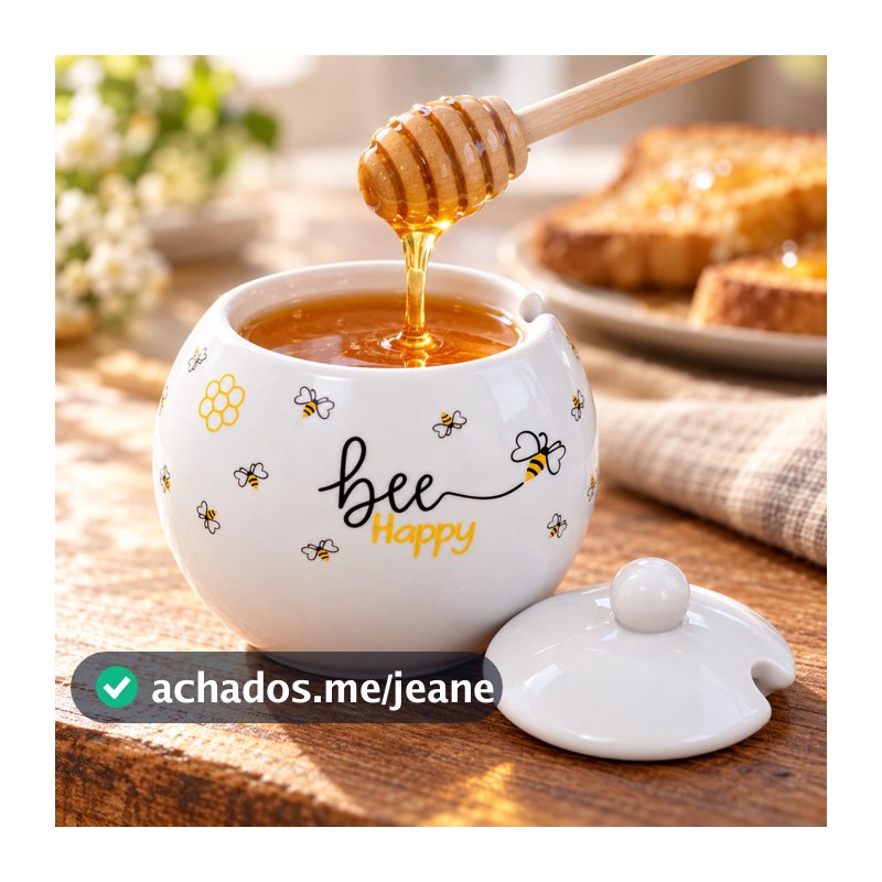 Meleira Honey Hauskraft 350ml Porcelana Com Pegador De Mel