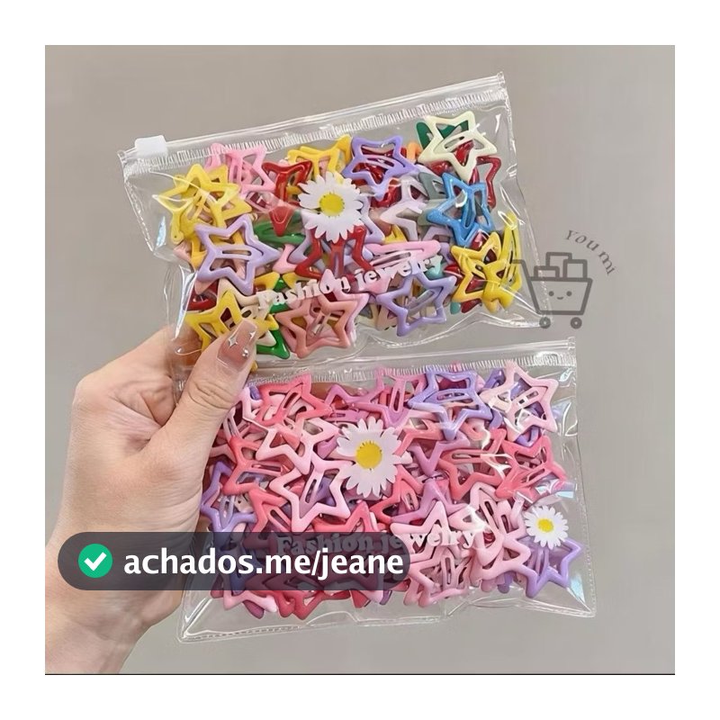 Kit50 Peças Grampos De Cabelo Estrela Dopamina Cor Doce Para Mulheres，ModaPresilhas Laterais
