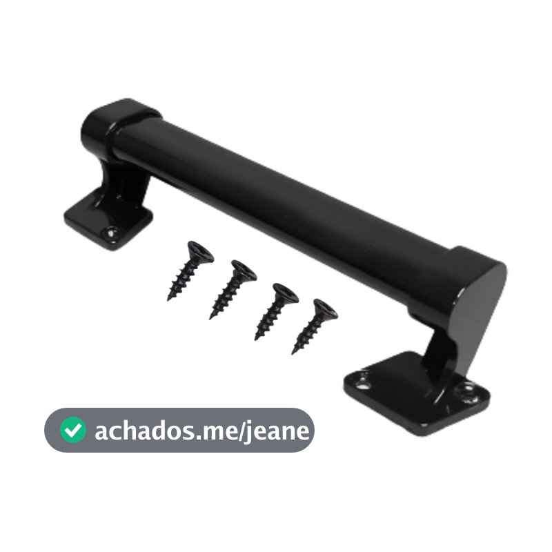 Puxador Elite Black 15cm tubo inox