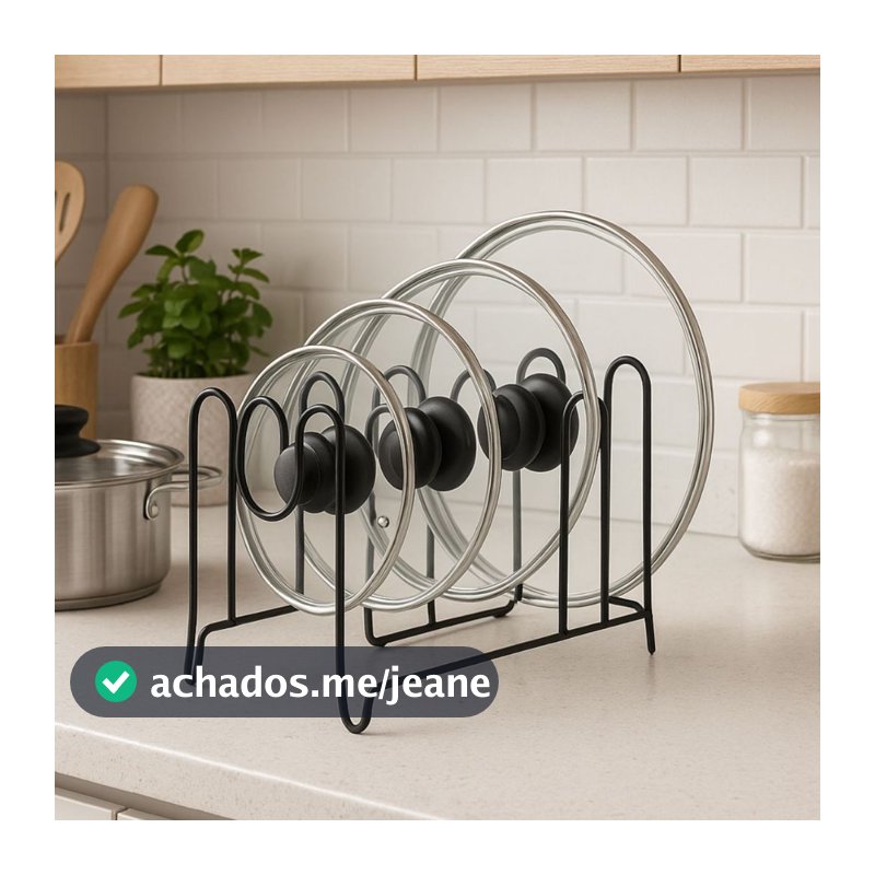 Organizador de Tampas com 6 Divisórias para Cozinha