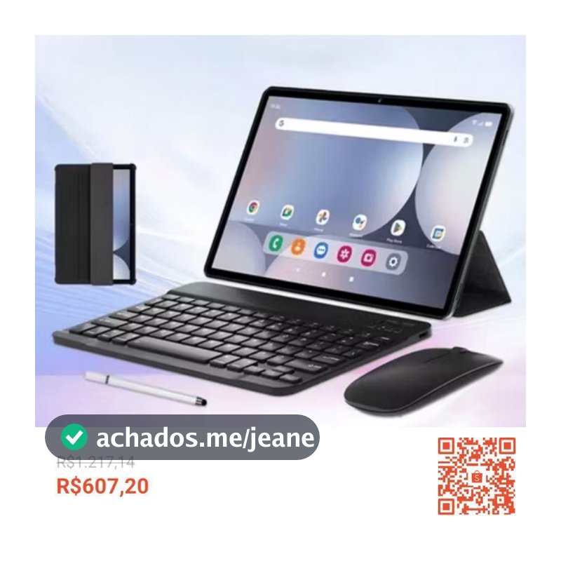 Capa para tablet com compartimento para caneta para Samsung Tab S6 Lite com ABNT2 teclado e mouse