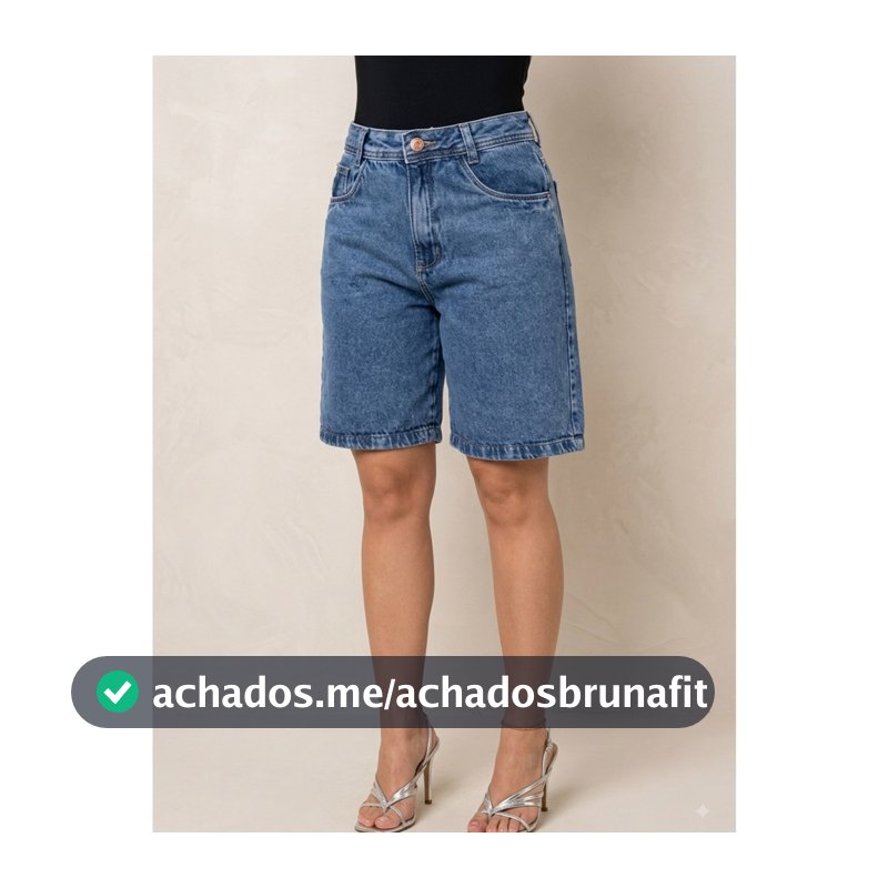 Bermuda Jeans Feminina  Jorts Cintura Alta Casual