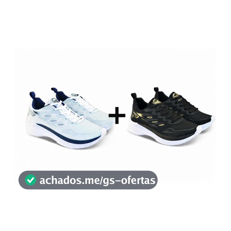 KIT 02 PARES Tenis Masculino Escolar Academia Original FREEDOM Corrida Caminhada PROMOÇÃO BRANCO AZUL+ PRETO DOURADO