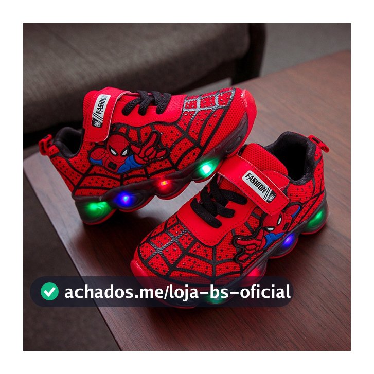 Tênis infantil Homem-Aranha Calçados infantis LED Meninos Meninas  bebê sapato infantil Leve e macio