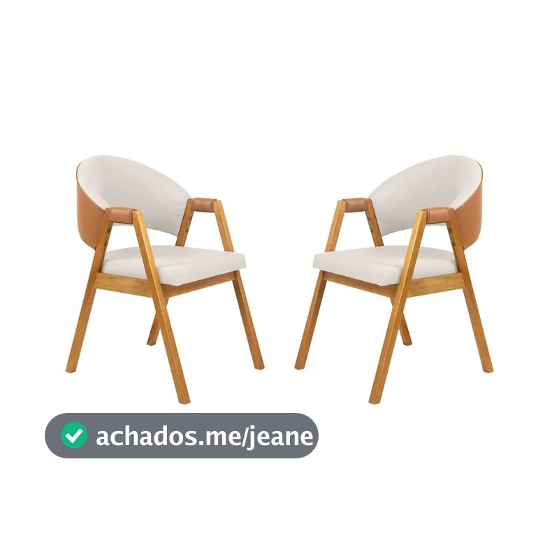 Kit 2 Cadeira de Jantar Estofada Litch - Wood Prime