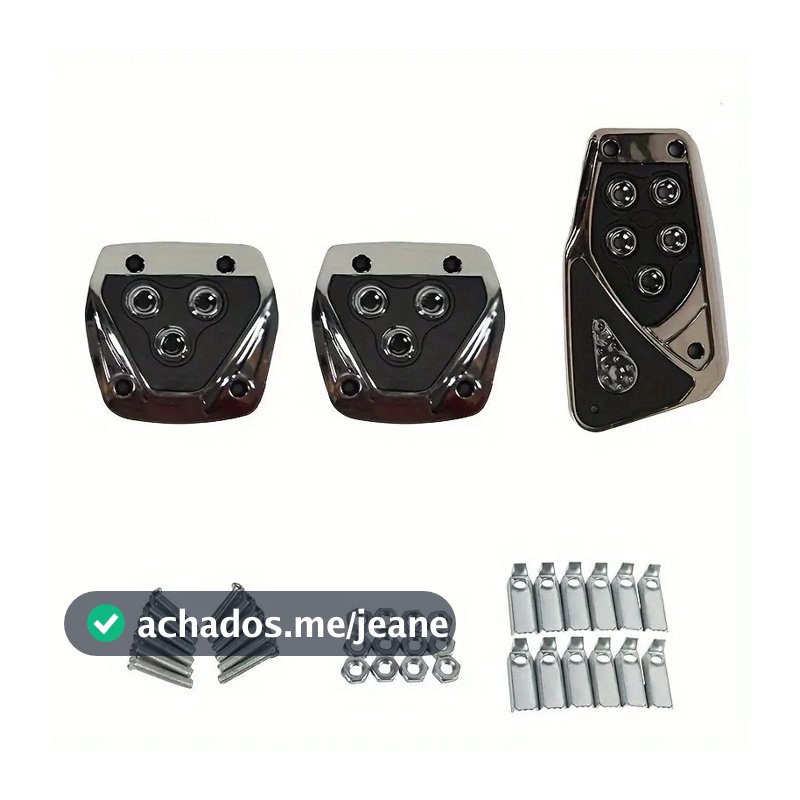Kit 3 Peças Pedaleiras Esportivas Automotiva Carros Tuning Acessórios Universal