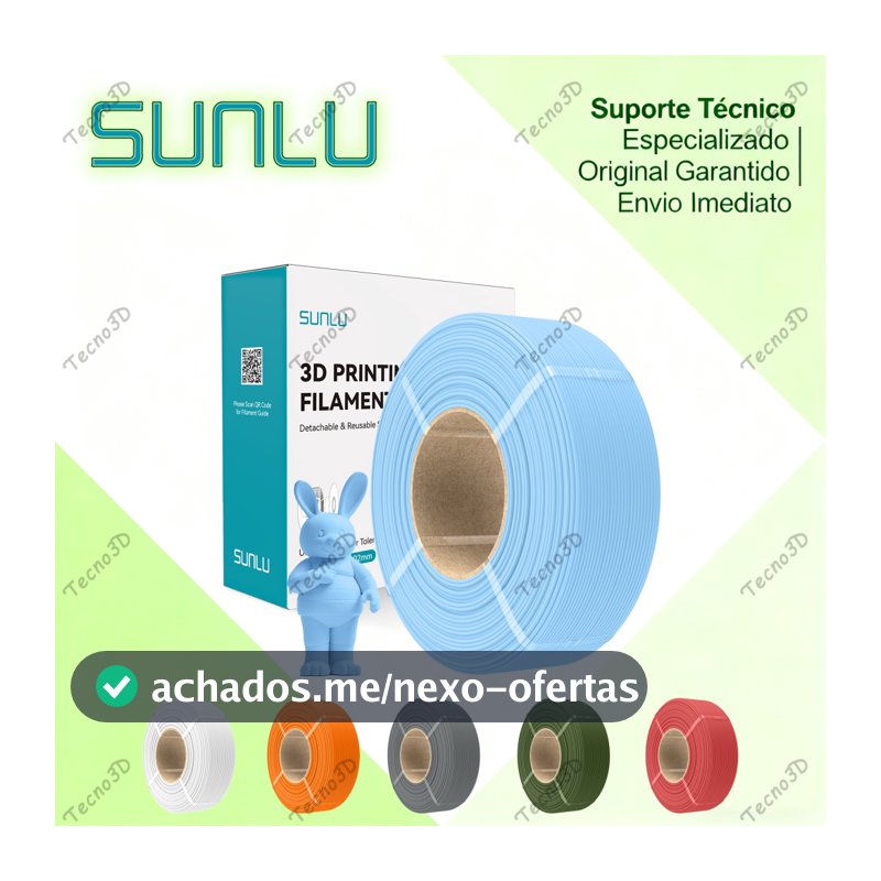 10PCS SUNLU PLA Fosco Refil Filamento de impressora 3D 1,75 mm de diâmetro 1KG/rolo