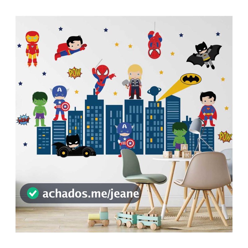 Adesivos Grandes De Parede Super Herois Baby