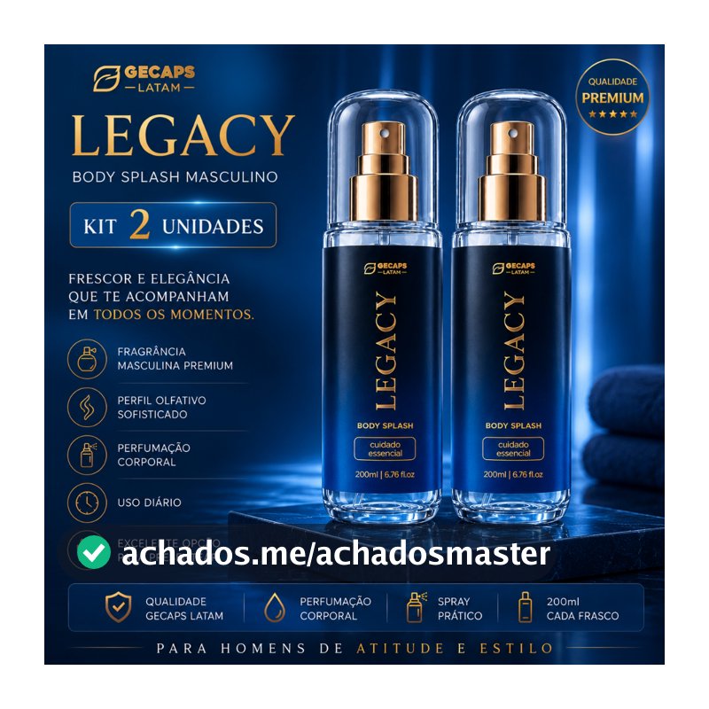 Kit 2 LEGACY 200ml | Body Splash Masculino Premium | Presente para Homens