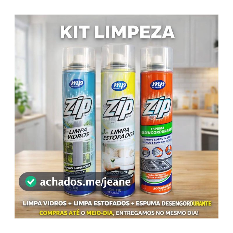 Kit Limpa Estofado , Limpa Vidro e Espuma Desengordurante May Place