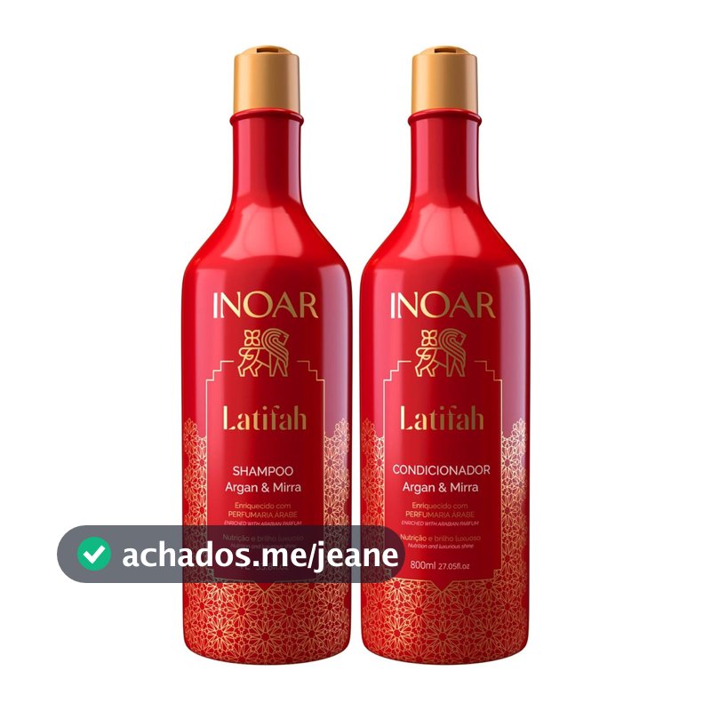 Inoar Latifah Shampoo 1l E Condicionador 800ml Argan E Mirra