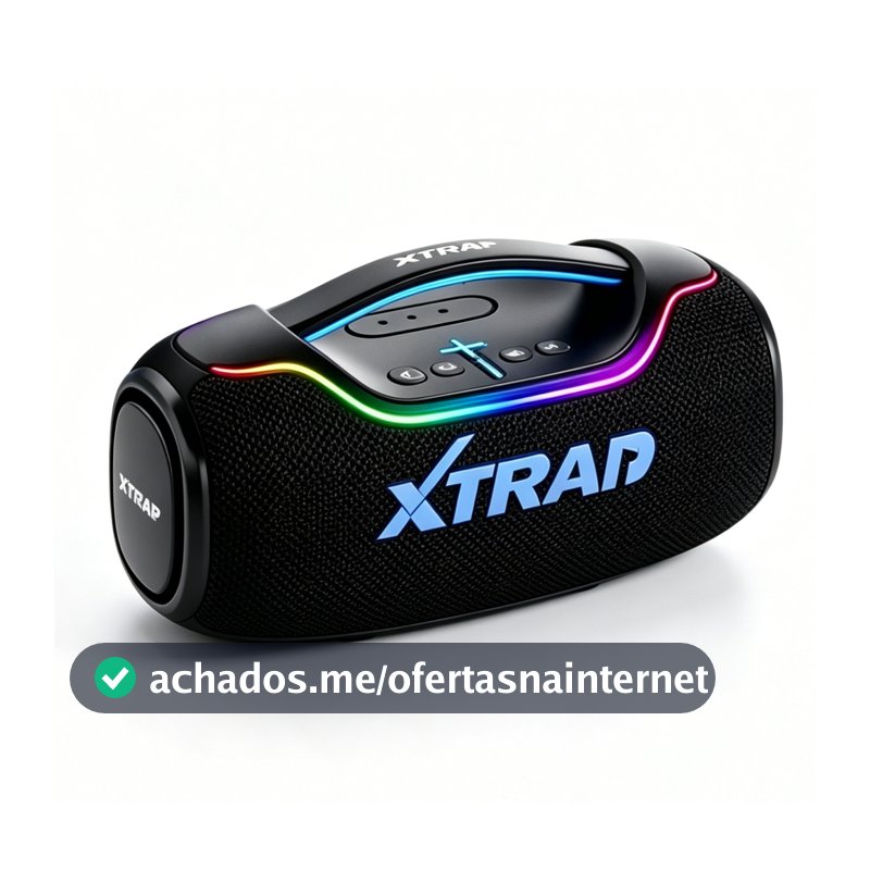 Caixa de Som Potente 200W IPX6 Bluetooth 5.4 TWS Multimídia Completa com LED