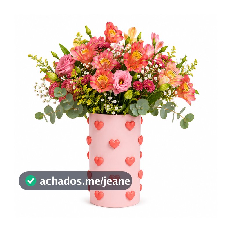Vaso Rosa Coração Planta Decorativo Decoração Namorados
