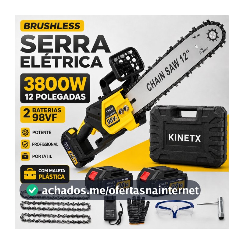 3800W Serra Elétrica Portátil 12 Polegadas Potente Profissional Brushless Com 2 Baterias 98VF