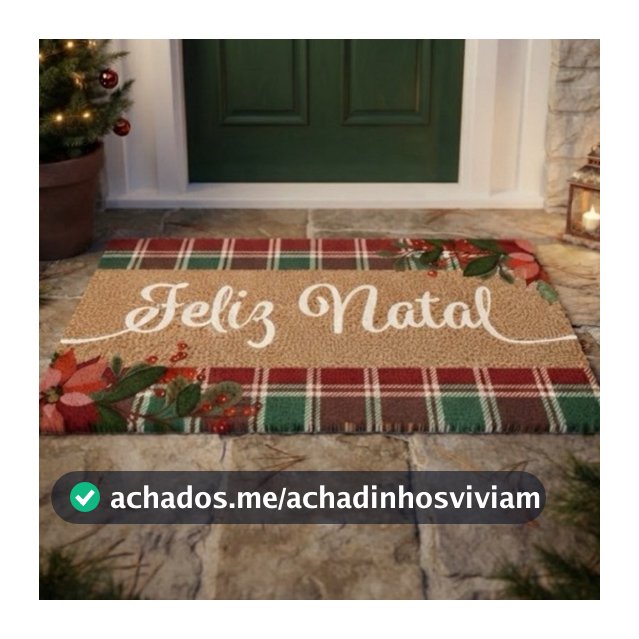 Capacho de Natal Fibra de Coco Antiderrapante Tapete Decorativo para Entrada da Casa Tapete de Natal