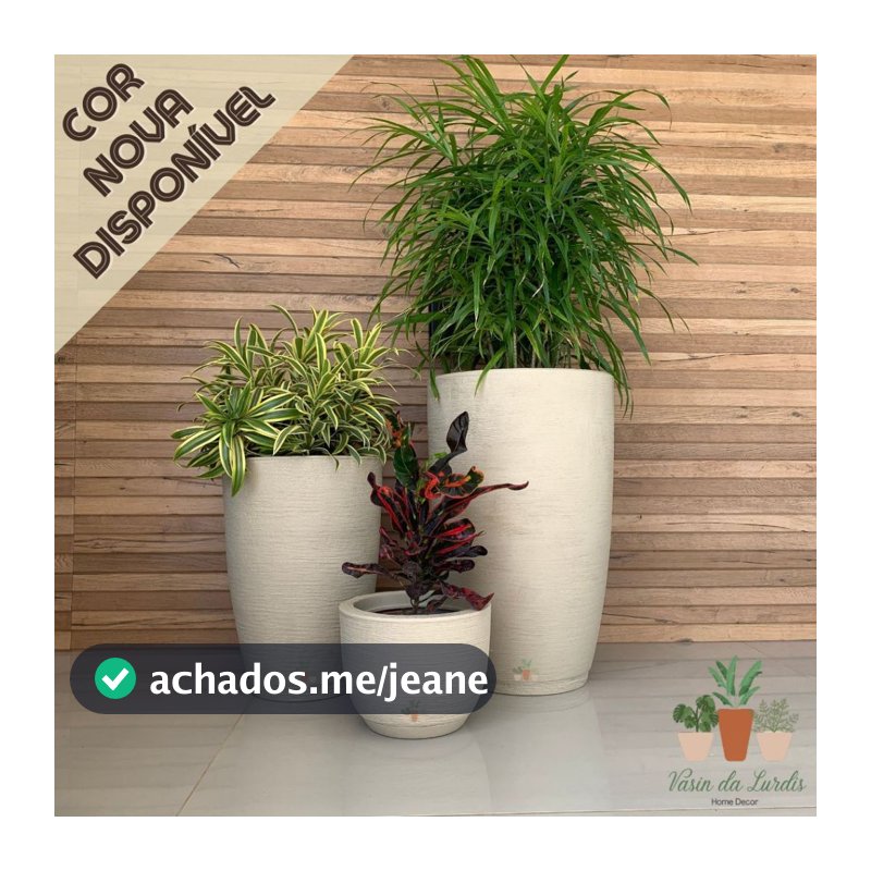 Kit com 3 Vasos Para Planta Com Acabamento Grafiato Com Alturas de 20cm 44cm e 60cm Muito Resistente e Leve