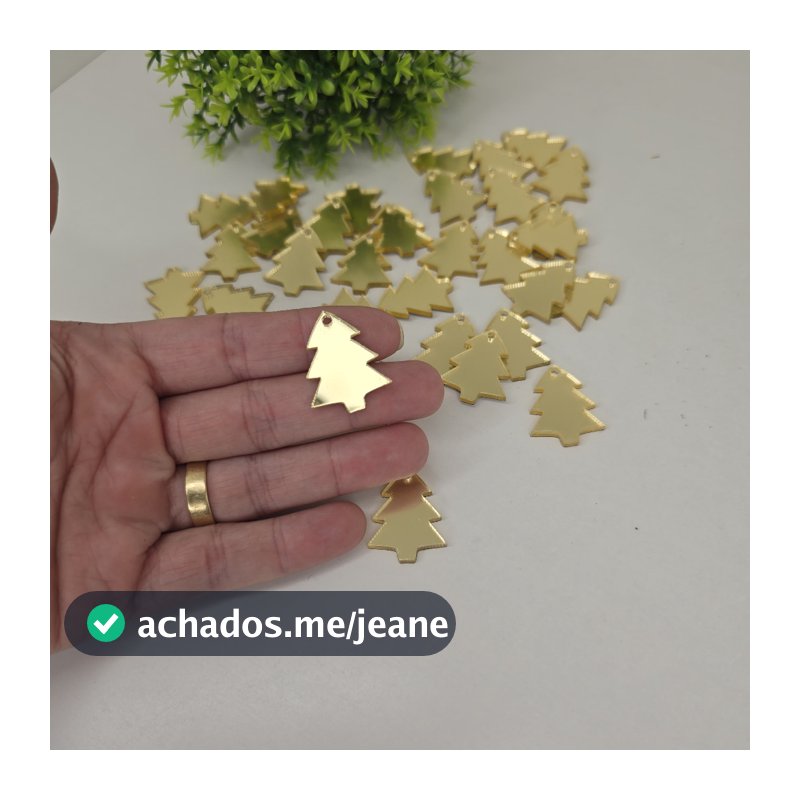 Kit 30/50/80/100 Mini Apliques Árvore de Natal Pinheiro 2,5cm em Acrílico - TAG - APLIQUE NATAL