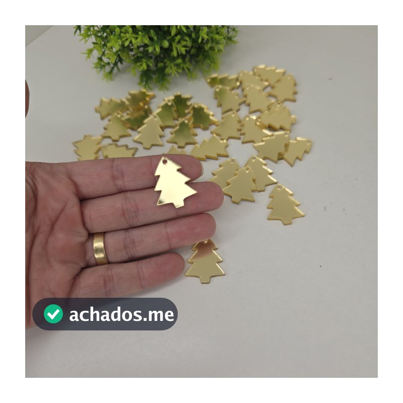 Kit 30/50/80/100 Mini Apliques Árvore de Natal Pinheiro 2,5cm em Acrílico - TAG - APLIQUE NATAL