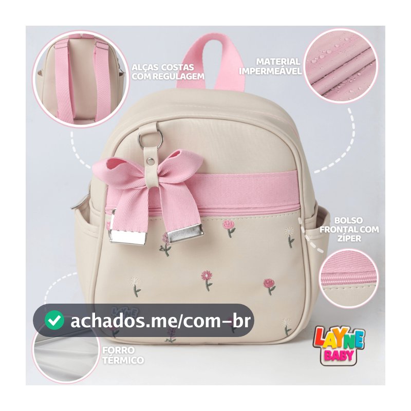 Bolsa Mochila Costa Maternidade Menino Menina Luxo  Mamãe e Bebê Impermeável Multifuncional Fraldas