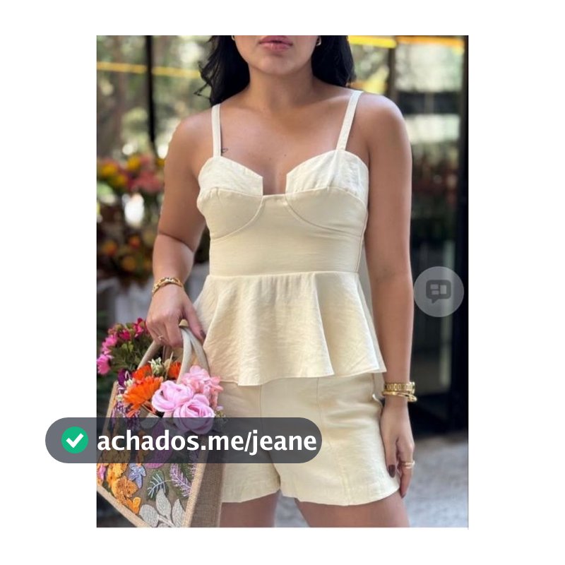 Conjutonto Feminino Cropped Peplum Com Alças + Short Alafataria Marrante Moda Verao Elegante Casual