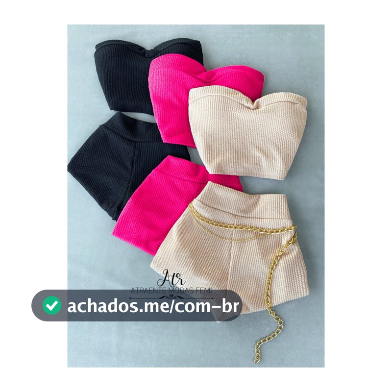Lançamento Conjunto Feminino Estilo Gringa Top + Short Queridinho Das Blogueira