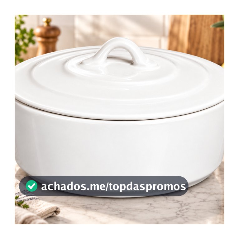 Caçarola de Cerâmica com Tampa 13x22x19cm Sopeira Panela para Servir Caldos Sopas Feijão Mesa Posta