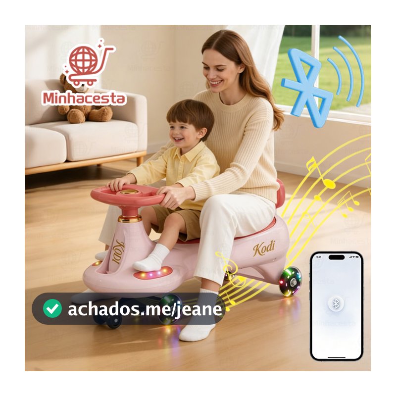 Carrinho De Rolimã Com Led elétrico Bluetooth Que Brinquedo Criança Brincadeiras de Rua