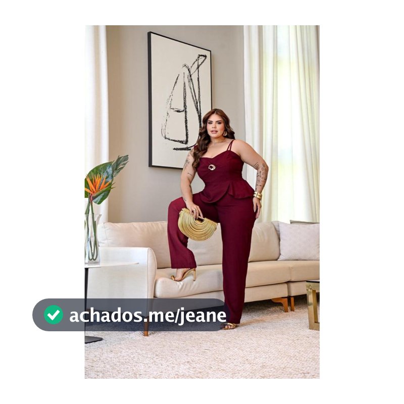 Conjunto Sinquiní Plus Size Feminino Elegante com Peplum – G2 (48/50)