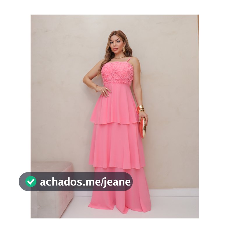 Vestido Longo Feminino Festa Chiffon Com Bojo de Alcinha Casamento Verão 3RD SD1628