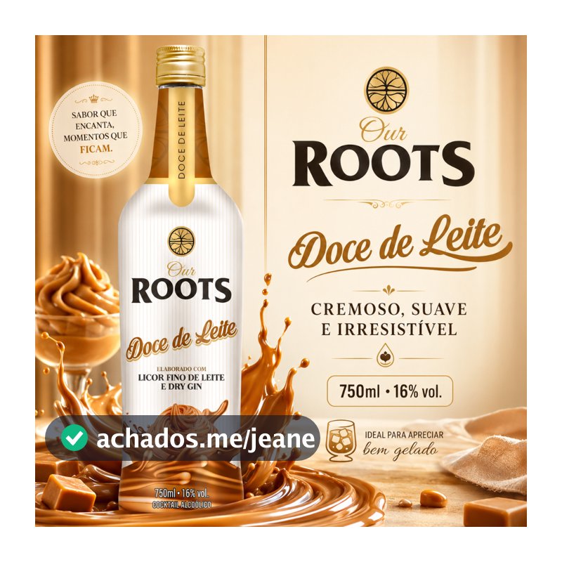 Licor Fino Roots Doce de Leite 750ml 16% Vol | 1, 2, 3 ou 4 Unidades
