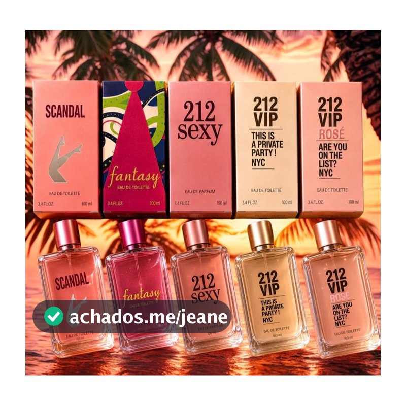 Kit 5 Perfumes Femininos 100ml Fragrâncias Variada