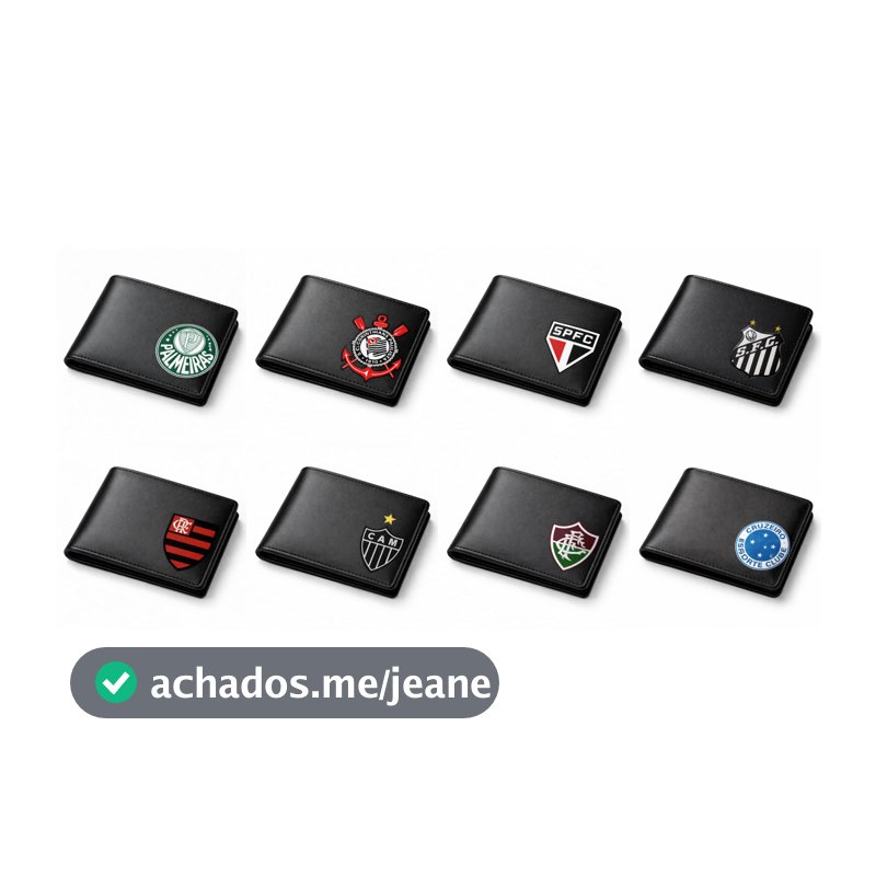 Carteira Masculina Couro Sintético Estilo Futebol Compacta Moderna
