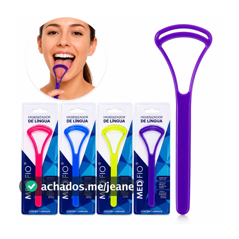 Kit 5 Limpador Raspador De Língua Higiene Bucal Medfio Remoção de Bactérias