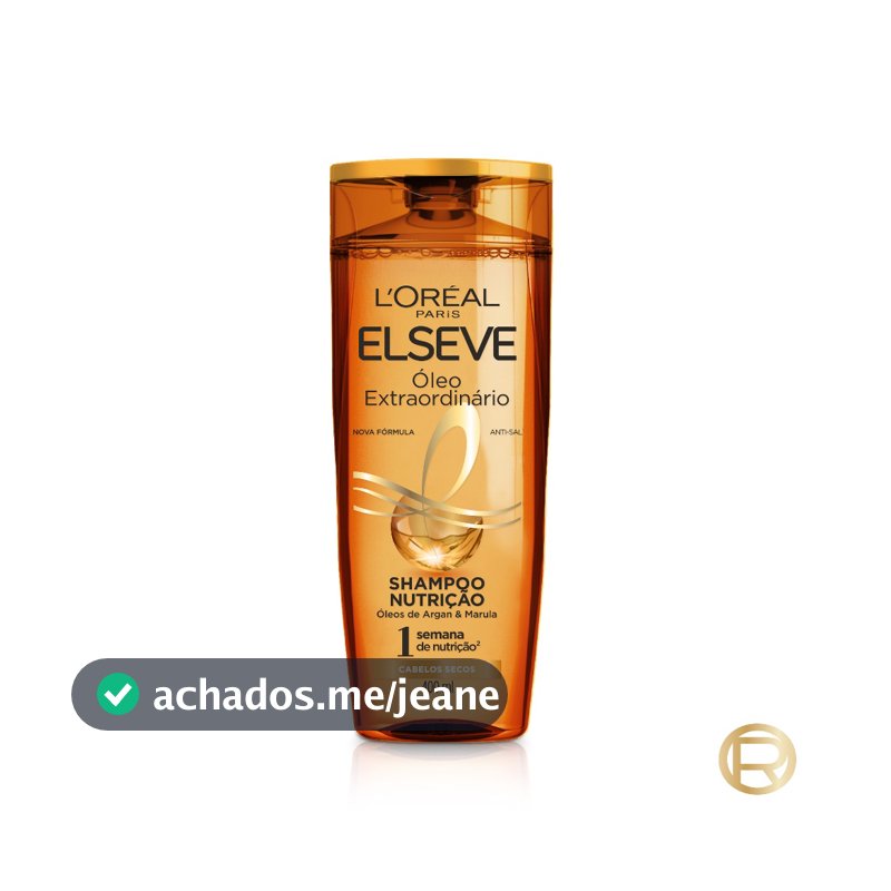 Shampoo para Cabelos Secos, Nutrição com Micro-Óleos, Leveza Infinita sem Pesar, Elseve Óleo Extraordinário 400ml
