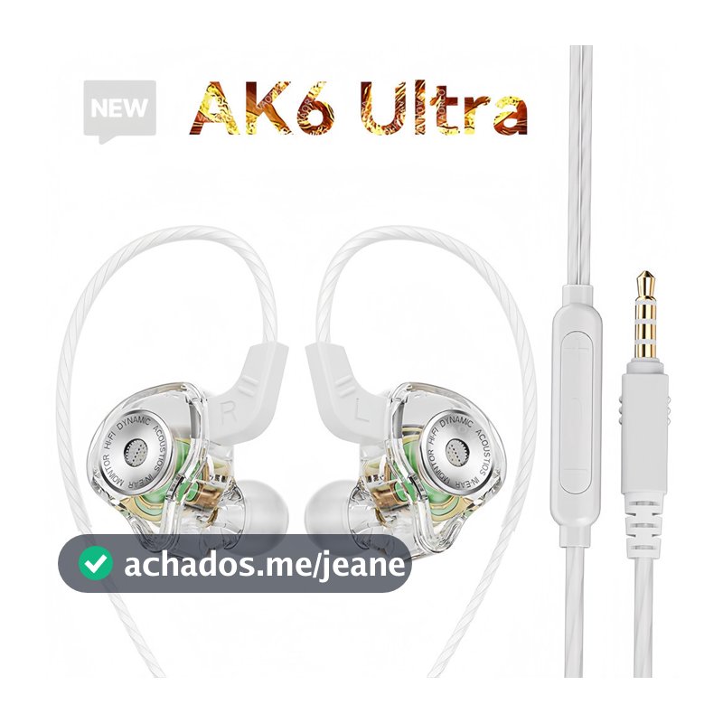 Fone De Ouvido Qkz Ak6 Ultra Gamer Músico Com Mic E Case FLUX