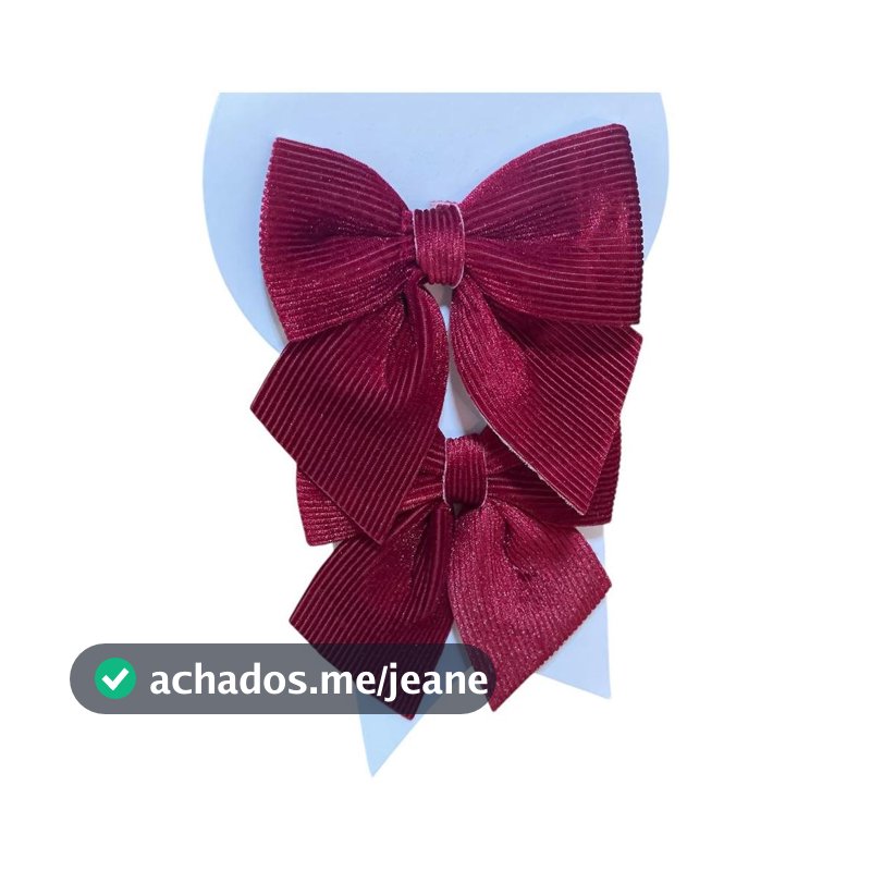 Kit Laços Vermelhos Veludo Natalinos Decoração 2Un - 12x14cm
