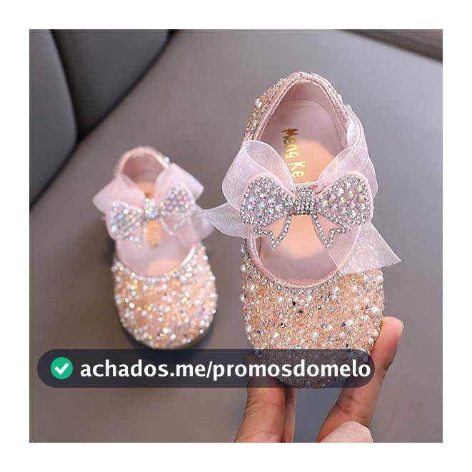 Sapatilha Infantil Meninas Elegante Confortável Princesa Sapatos  Aniversário de Casamento Sapatos de Dança
