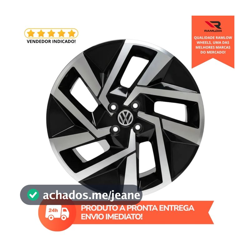 Jogo De Rodas Aro 17 4x100 Gol Voyage Saveiro Onix Celta esportiva diamantado preto 4 unidades