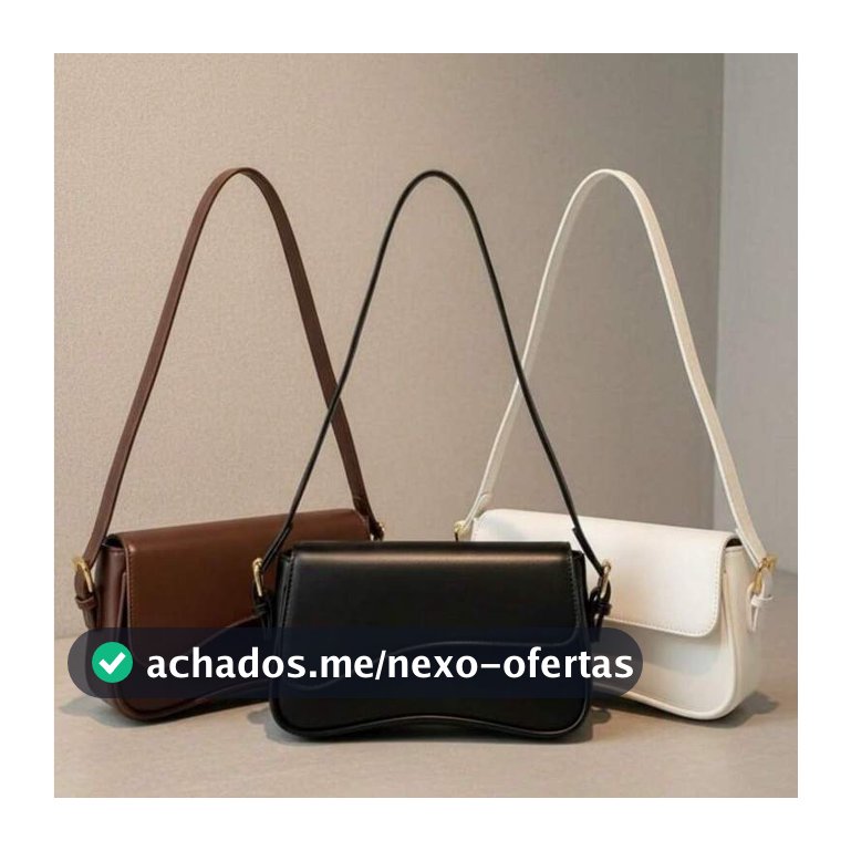Kit 3 Bolsas Femininas Assimétrica de Ombro Baguete Meia Lua Casual Moderna Elegante Lançamento Promoção