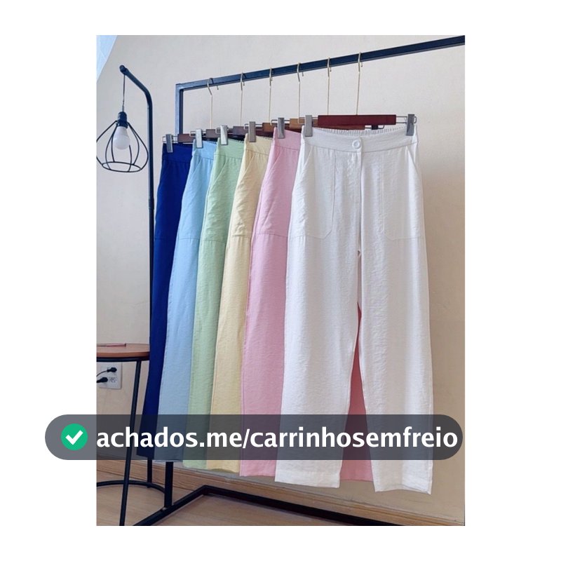 ISADORA MODA Calça Feminina alfaiataria ，tecido：marrante，,com bolso,cor sólida,atrás com elástico