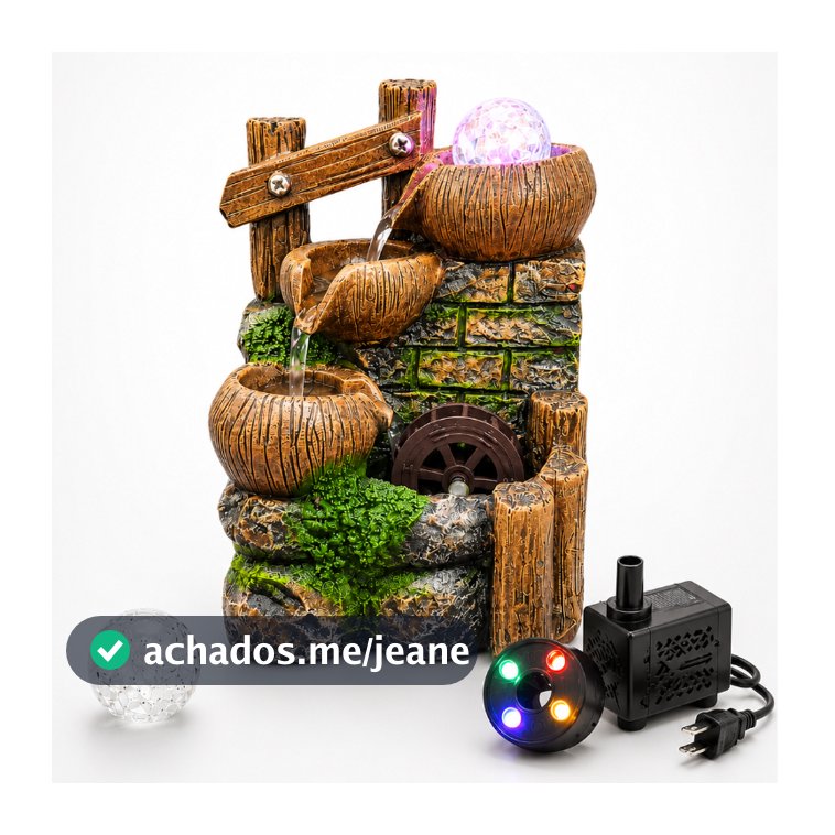 Fonte de Água Cascata Decorativa Jardim Feng Shui Harmonia Boas Energias