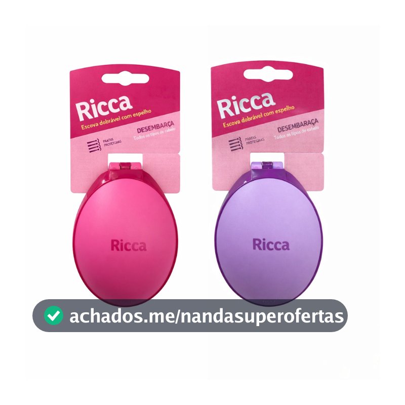 Ricca Escova Pop Up Brush - Dobrável com Espelho
