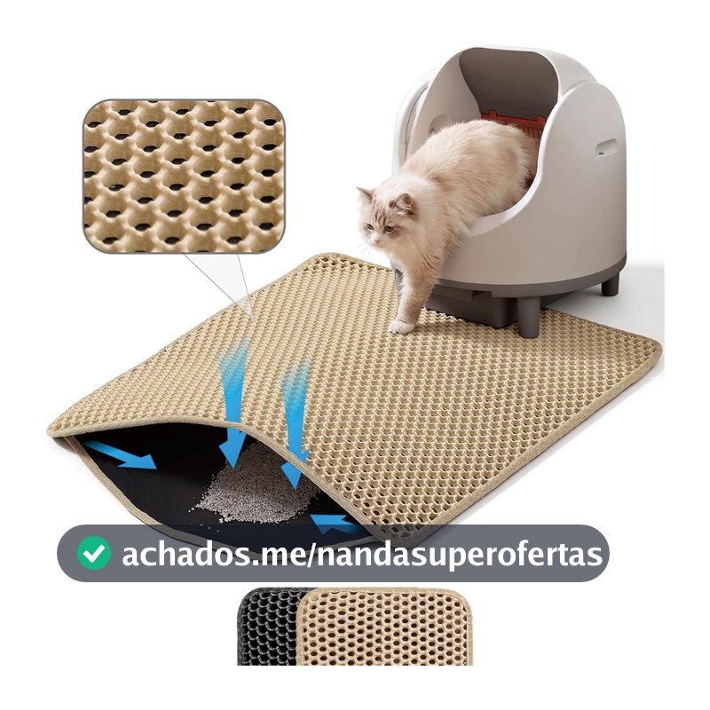 Tapete Higiênico para Caixa de Areia de Gatos Anti Sujeira Coletor De Areia EVA 55x75 cm