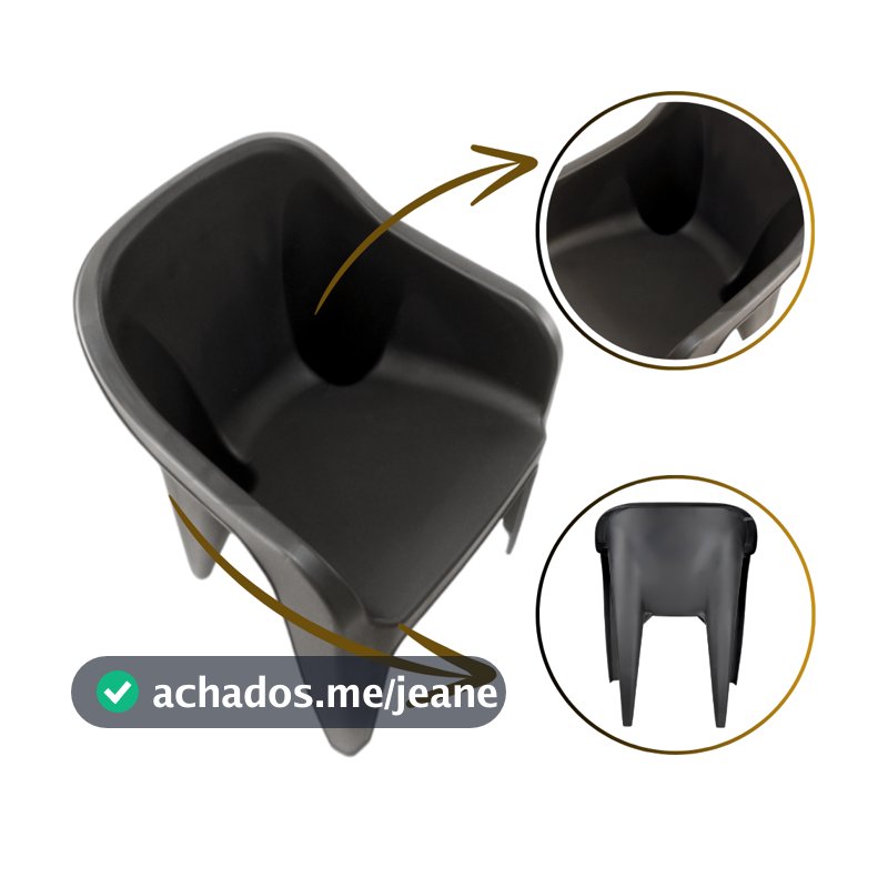 Poltrona Preta Cadeira Resist 200 Para Jardim Sala Cozinha