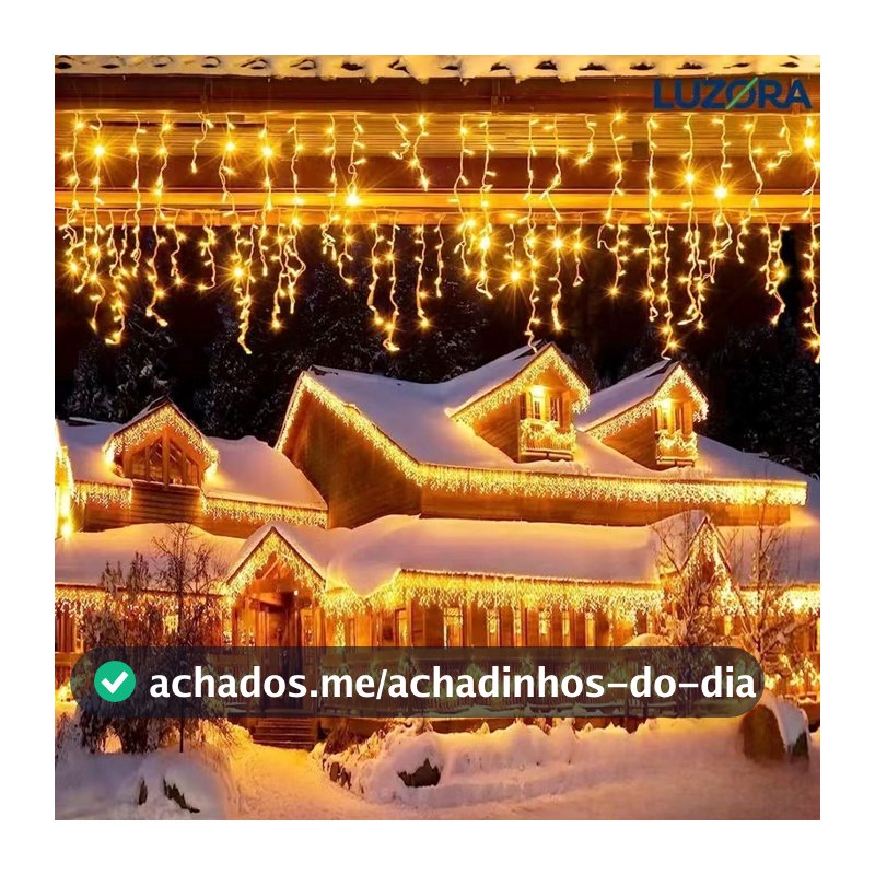Luminária Cascata Natal Fixo ou 8 funcoes 110V ou 220V 200/400 Leds Decoração Festa Interna Externa
