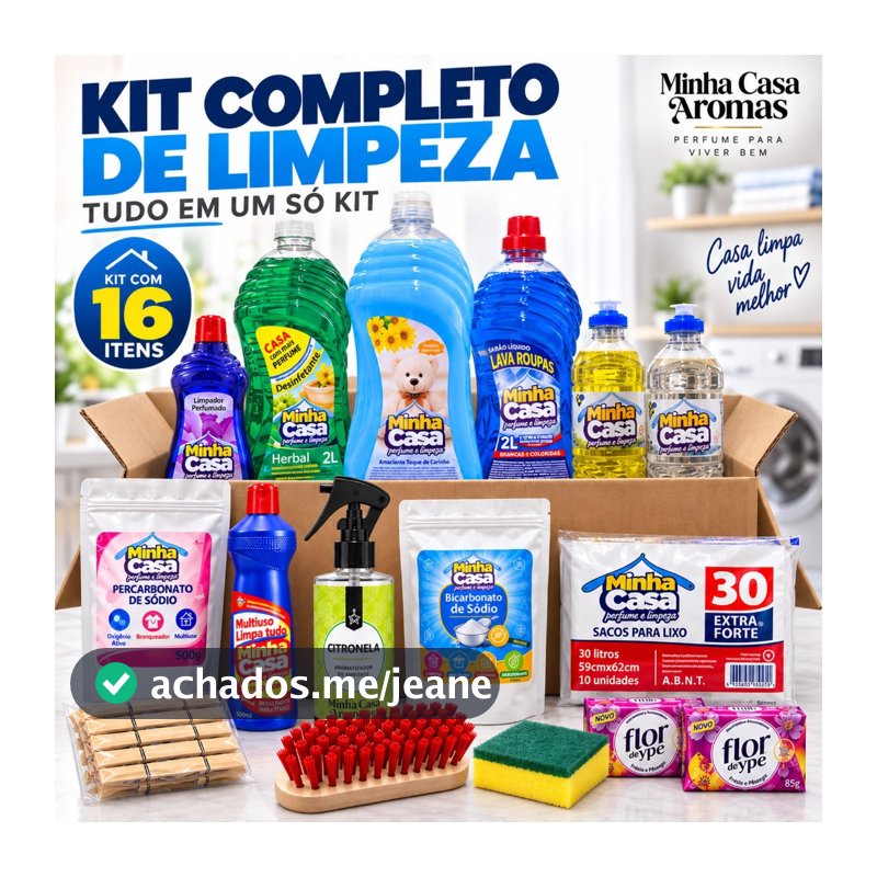 Cesta Básica de Limpeza Completa Kit Econômico Profissional para Casa e Empresa