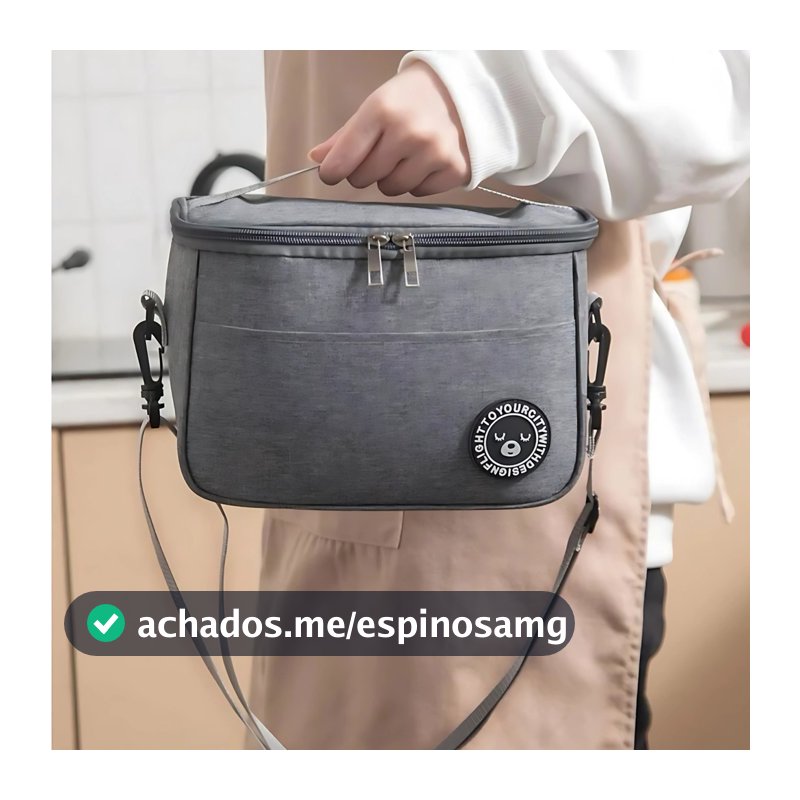 Bolsa para Marmita Térmica Grande com Alça Ajustável para Trabalho Escola e Viagem