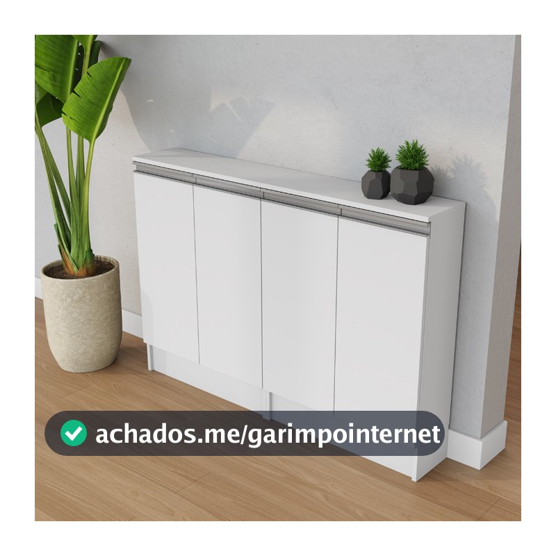 Despensa Balcão Estreito Compacto Multiuso MDF Nicho Aparador Mini Dispensa Entregue Montado Branco