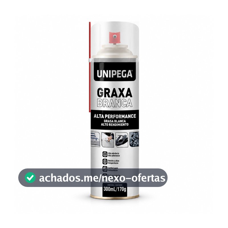 Graxa Branca de Litio Spray Unipega 300ml para Lubrificacao
