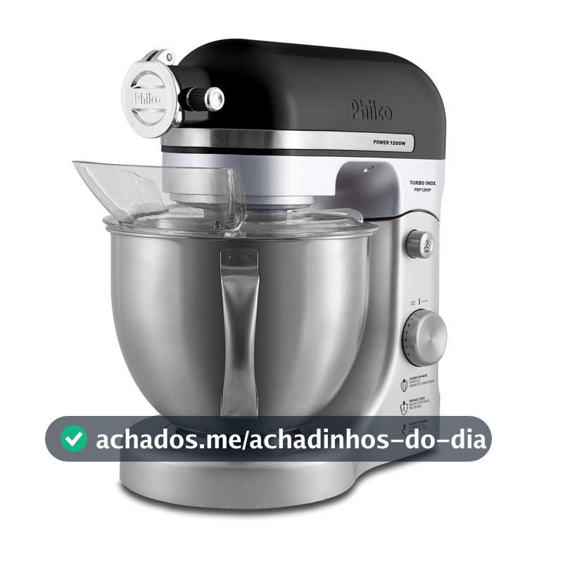 Batedeira Planetária Philco PBP1200P TURBO INOX